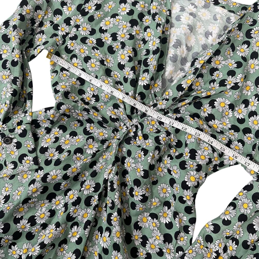 Sandro Women's Angele Ruched Floral Printed Linen-Blend Mini Dress Size 40 US 8 - Picture 4 of 10